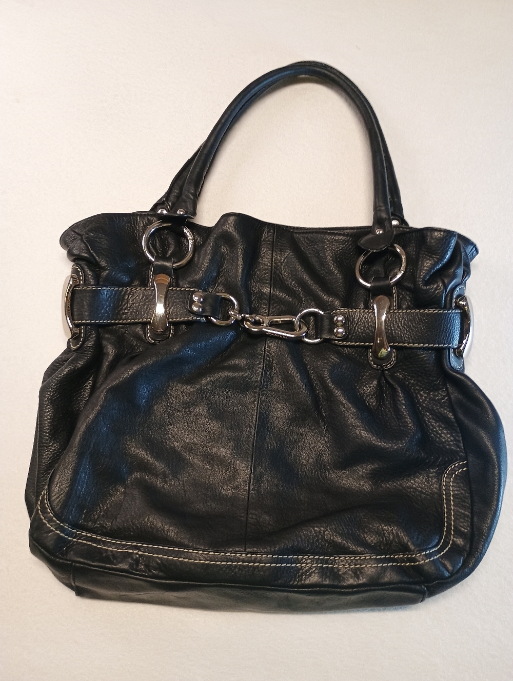 B Makowsky Kathy Vanzeeland Y2k Vintage Black Leather   Women's Shoulder Bag